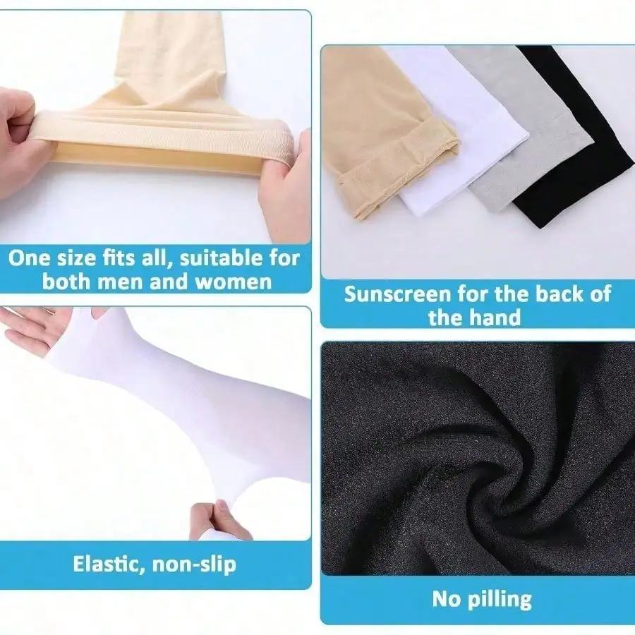 Cooling Compression Arm Sleeves 4 Pairs – Tattoo Cover & Sports Sleeves - alternate view