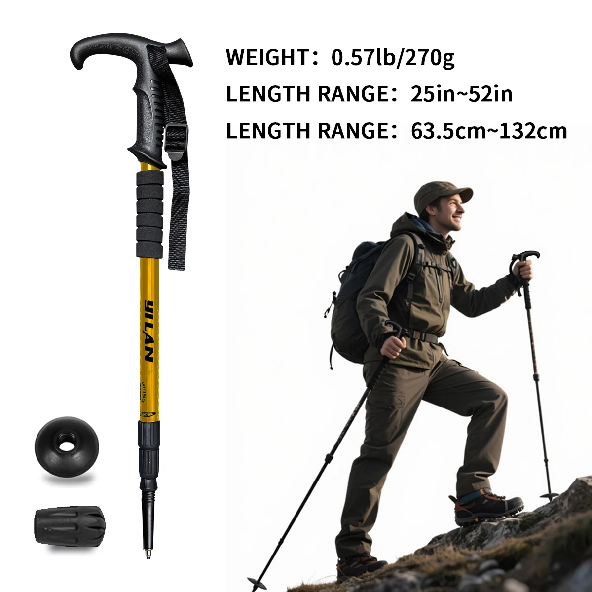 Ultralight Aluminium Trekking Poles – Anti-Shock Quick-Lock Hiking Poles - packaging