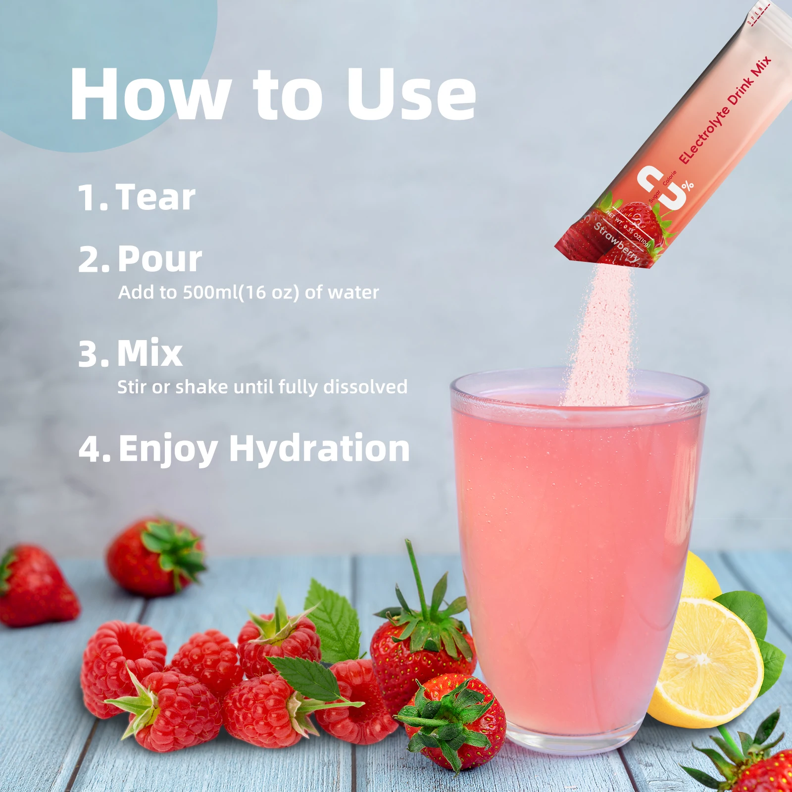 Sugar-Free Electrolyte Powder – Zero-Calorie Hydration Sticks for Endurance - alternate view