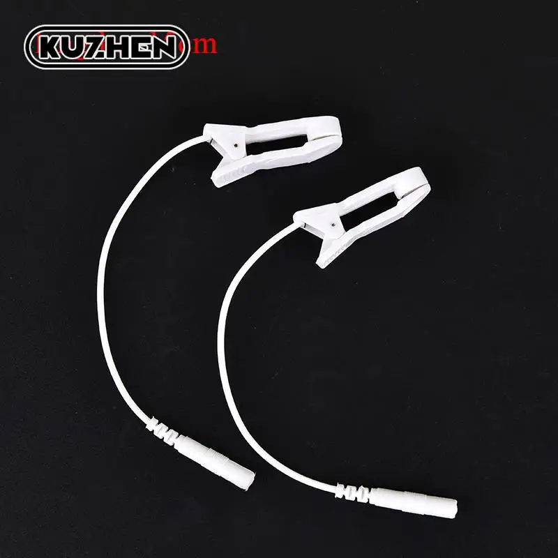 Ear Clip TENS Electrodes – 2mm Ear Pain Relief Clip Leads - close-up detail