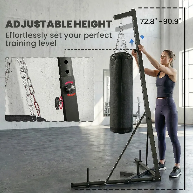 Freestanding Punching Bag Stand – Adjustable Heavy-Duty Steel Boxing Frame - alternate view