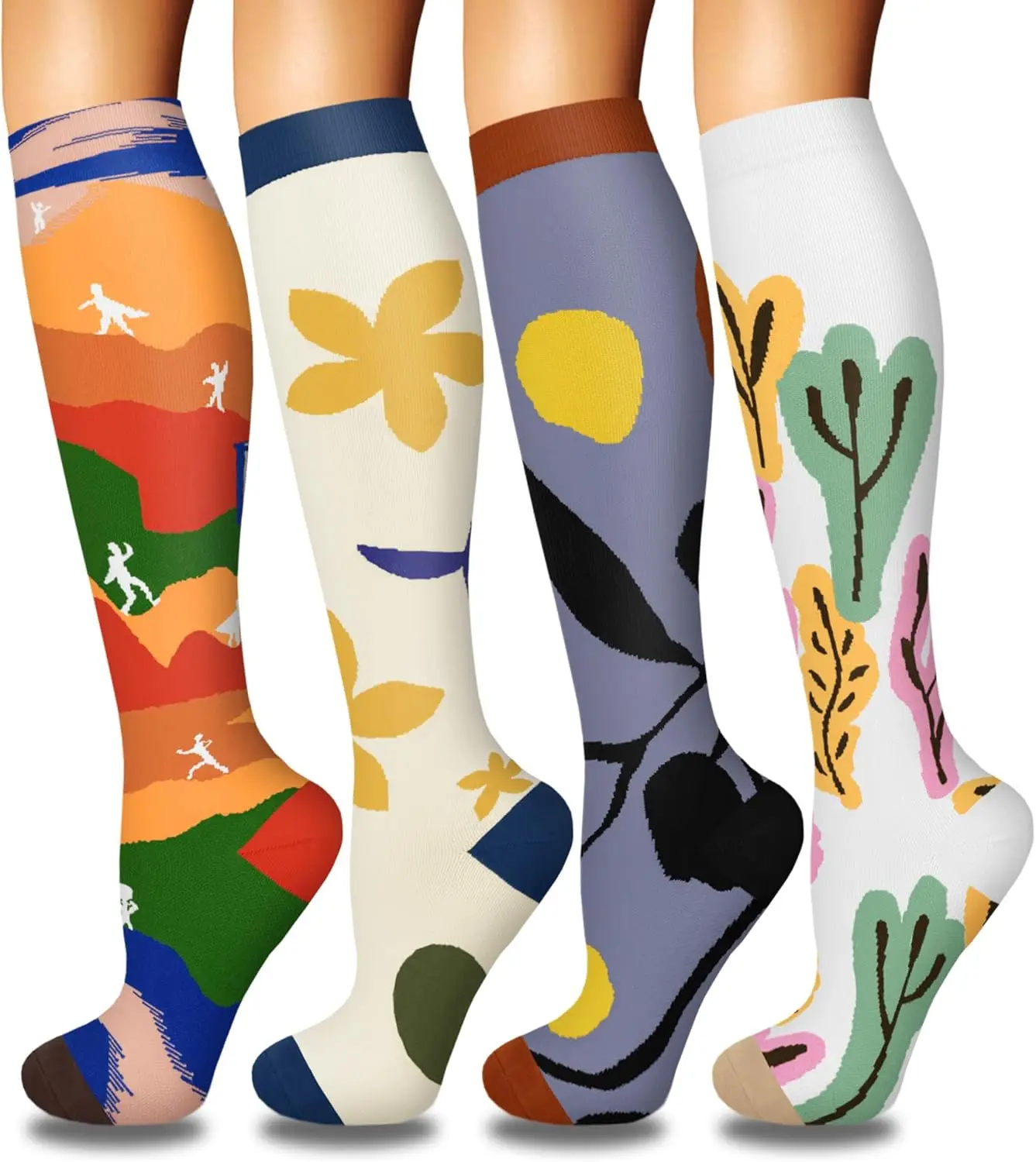 Women's Compression Socks, 4 Pairs – Graduated Support for Nursing & Running - view 11