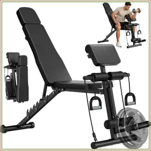 Adjustable Weight Bench – Foldable Incline Decline Flat with Leg Extension