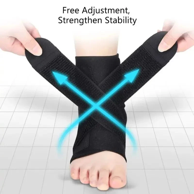 Adjustable Ankle Brace Breathable Elastic Support Sleeve for Running Basketball Volleyball - size and dimensions