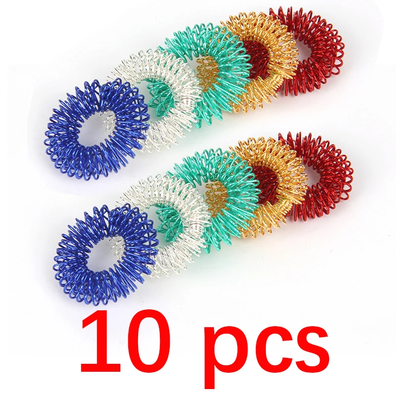 Acupressure Spiky Finger Rings (10 Pack) – Hand Massage & Stress Relief Fidget - packaging