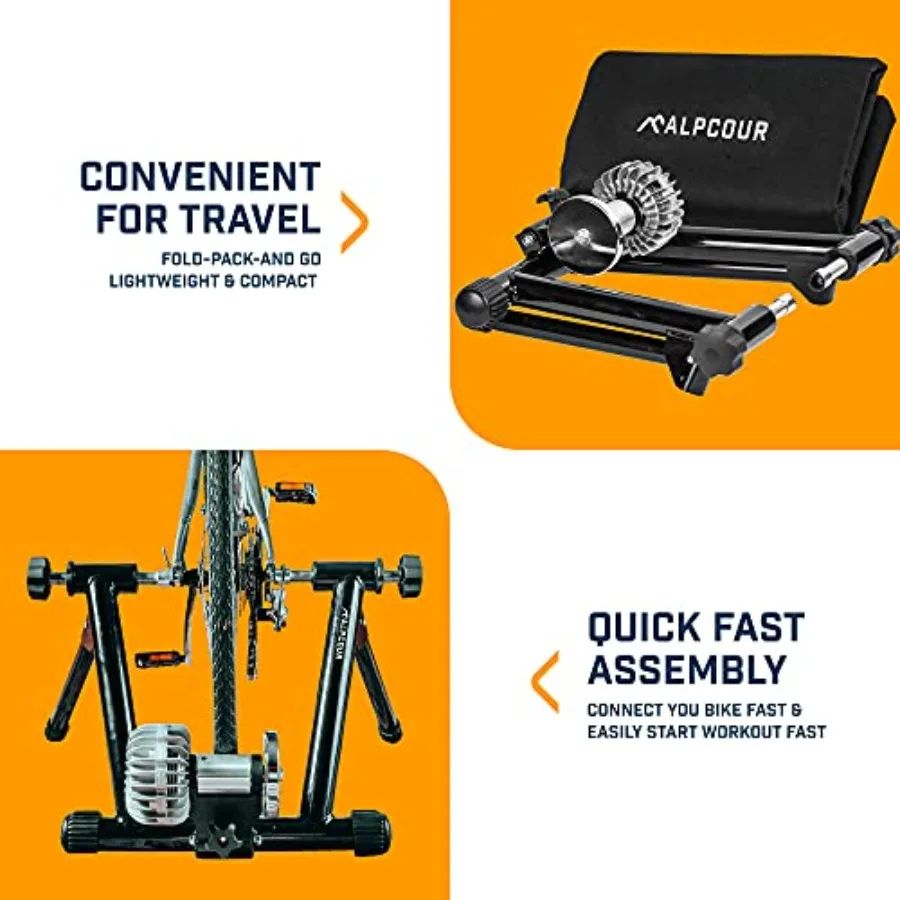 Fluid Bike Trainer Stand – Progressive Resistance Indoor Turbo Trainer, Foldable - size and dimensions