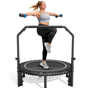 BCAN 40in Mini Rebounder Trampoline – Bungee Fitness Trampoline, 450lb