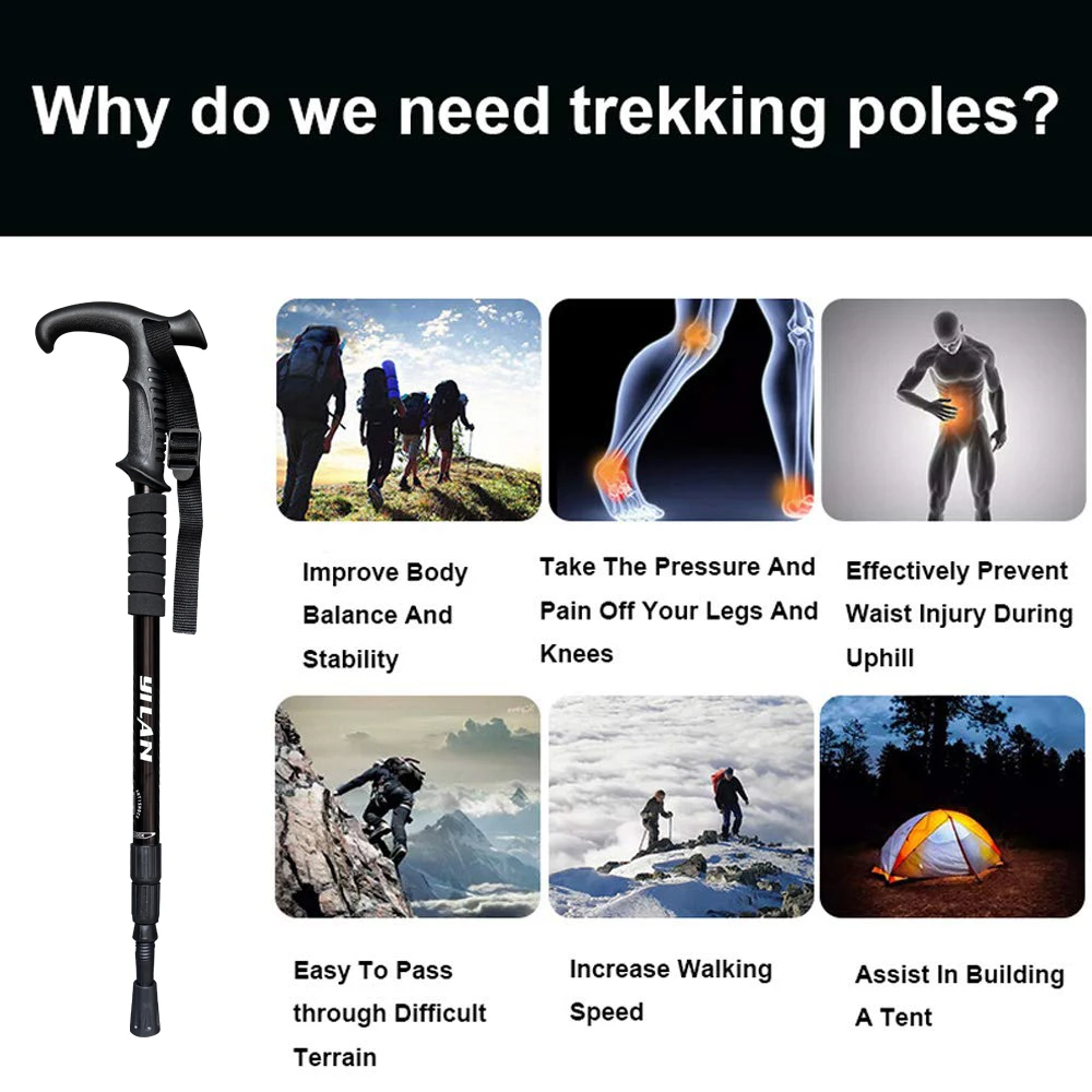 Ultralight Aluminium Trekking Poles – Anti-Shock Quick-Lock Hiking Poles - alternate view