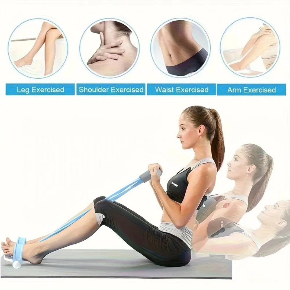 21-Piece Resistance Band Set with Foot Pedal & Ankle Straps – Home Gym Kit - detail view