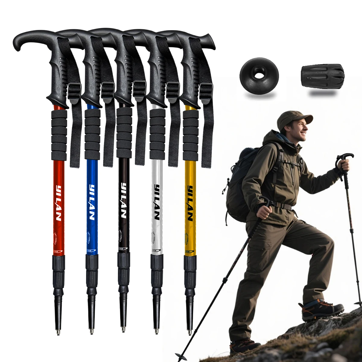 Ultralight Aluminium Trekking Poles – Anti-Shock Quick-Lock Hiking Poles