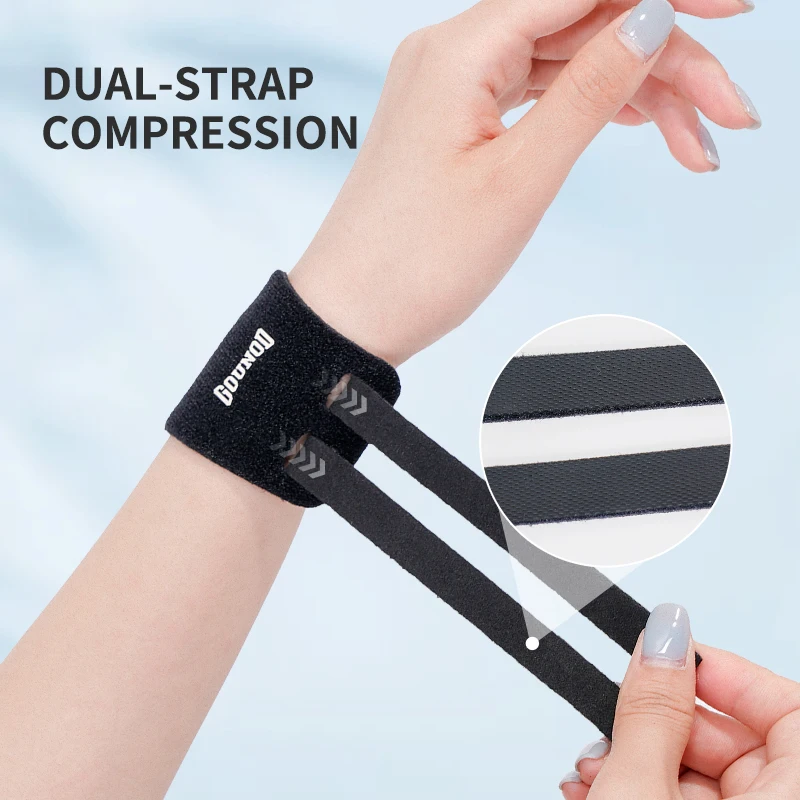 Weightlifting Wrist Wraps - Gym Wrist Support Straps for Pressing & Overhead Work - in use