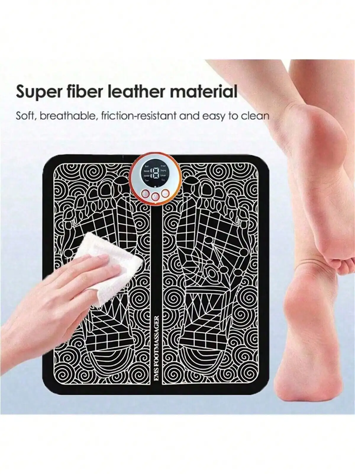 Electric EMS Foot Massage Mat – Acupoint Muscle Stimulation Pad for Tired Feet - in use