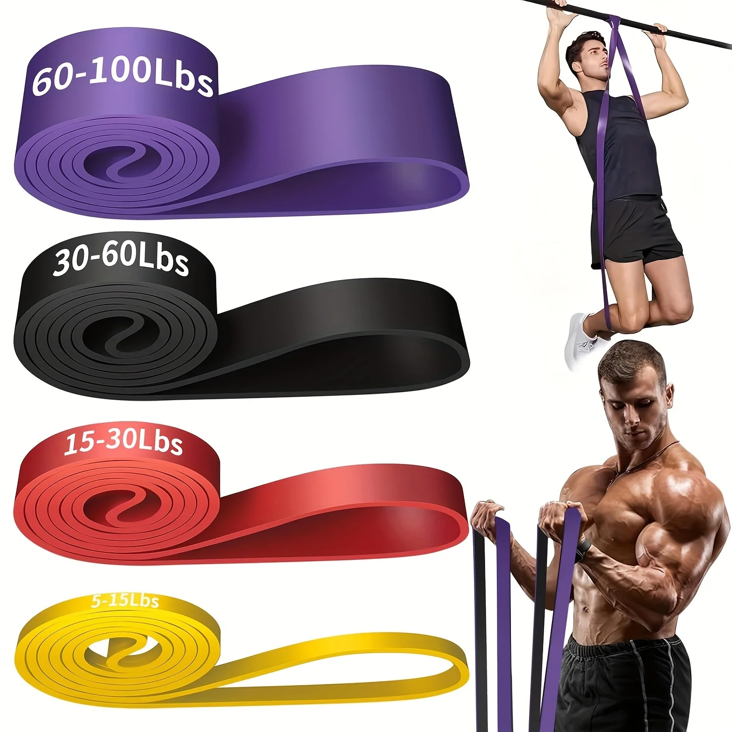 Stackable TPE Resistance Band – Heavy Tension Latex-Free Band - close-up detail