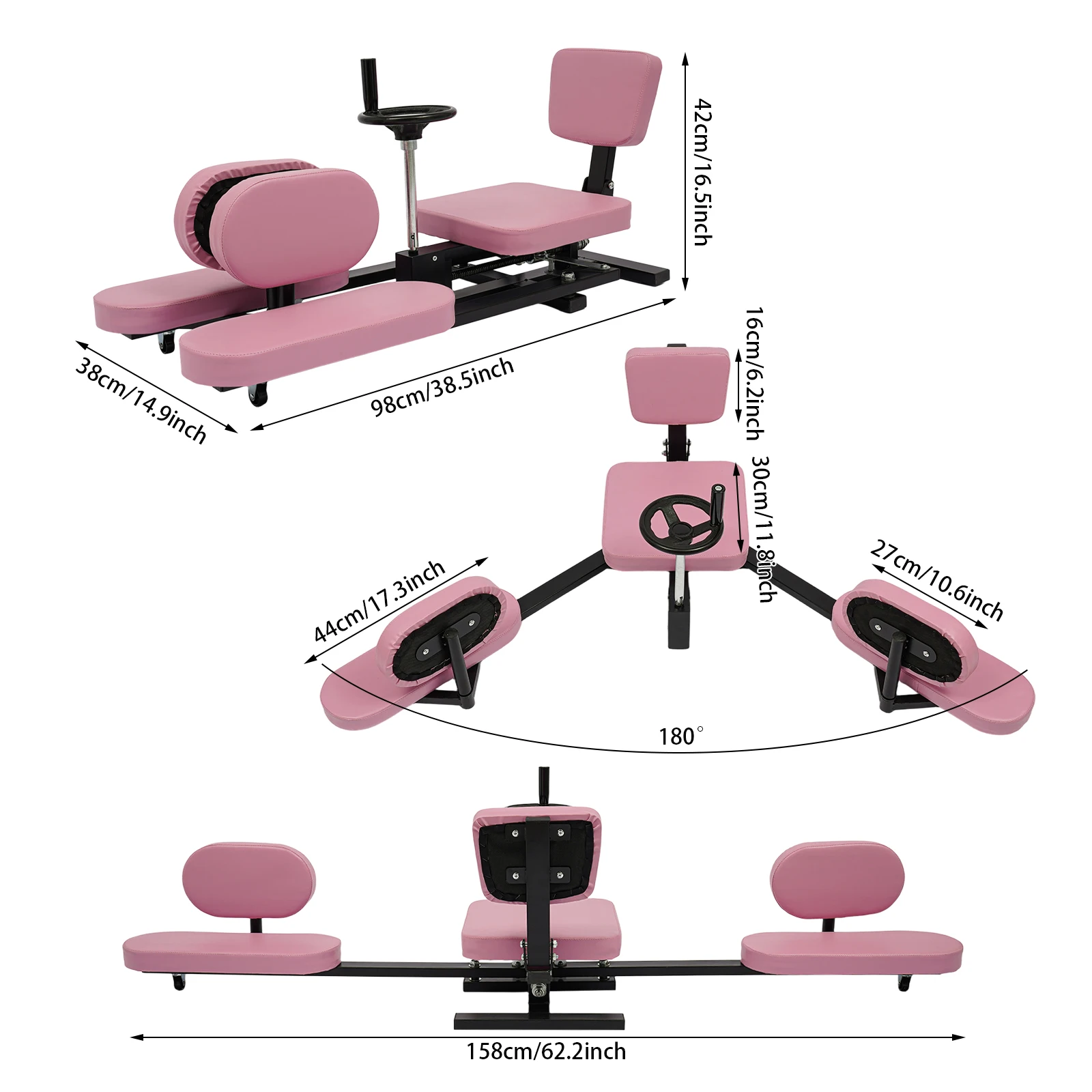 Leg Stretcher Machine - 3-Bar Split Trainer for Flexibility, 100kg Rated