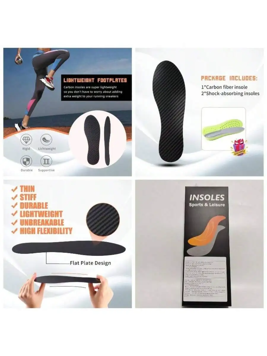 Carbon Fiber Insoles – Rigid Shoe Inserts for Turf Toe & Forefoot Pain - view 13