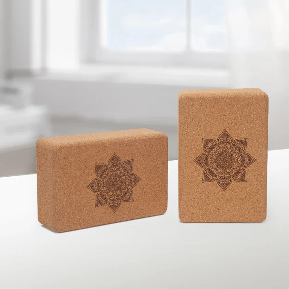 Cork Yoga Block 9x6x3" – Natural Non-Slip Brick for Stretching & Support - in use