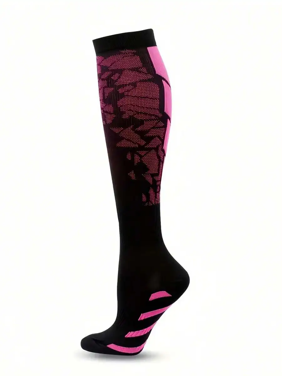Knee-High Compression Socks – Breathable Moisture-Wicking Sports Socks - close-up detail