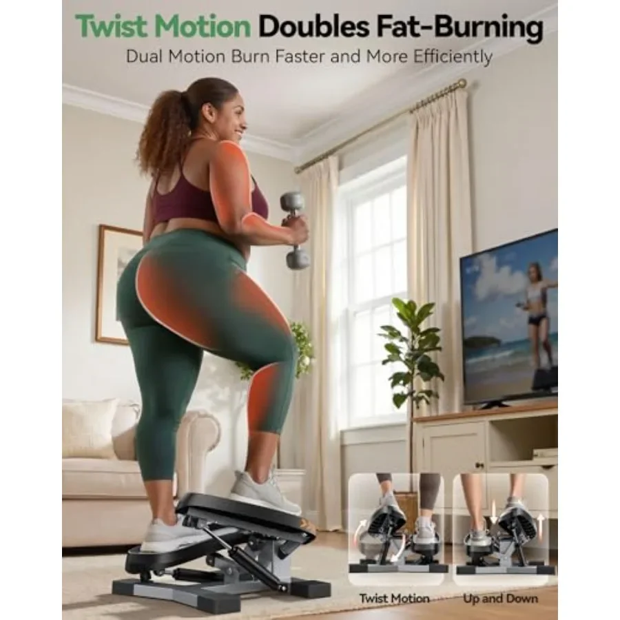 Mini Stair Stepper with Resistance Bands – Twist Stepper, 350lb Capacity - close-up detail