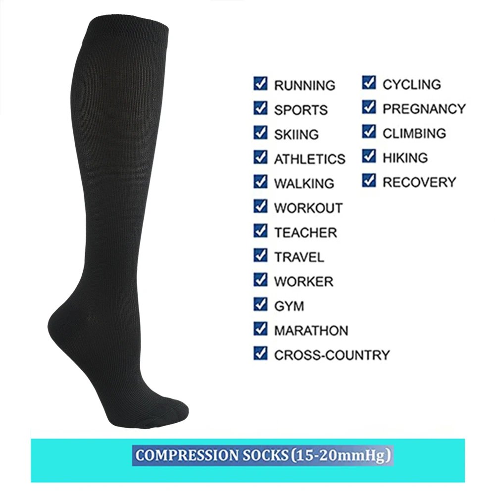Graduated Compression Socks - Support for Varicose Veins, Travel & Running - in use