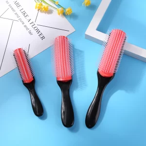 9-Row Detangling Hair Brush – Scalp Massager for Wet, Curly & Straight Hair