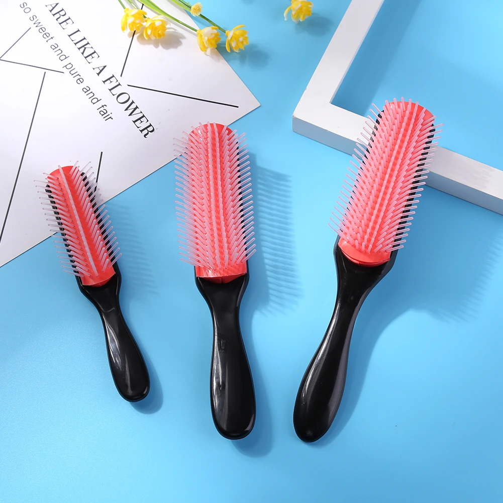 9-Row Detangling Hair Brush – Scalp Massager for Wet, Curly & Straight Hair