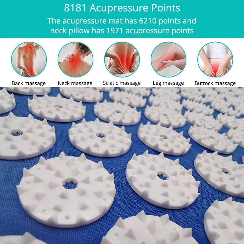 Acupressure Mat & Pillow Set – Back and Neck Massage Mat - in use
