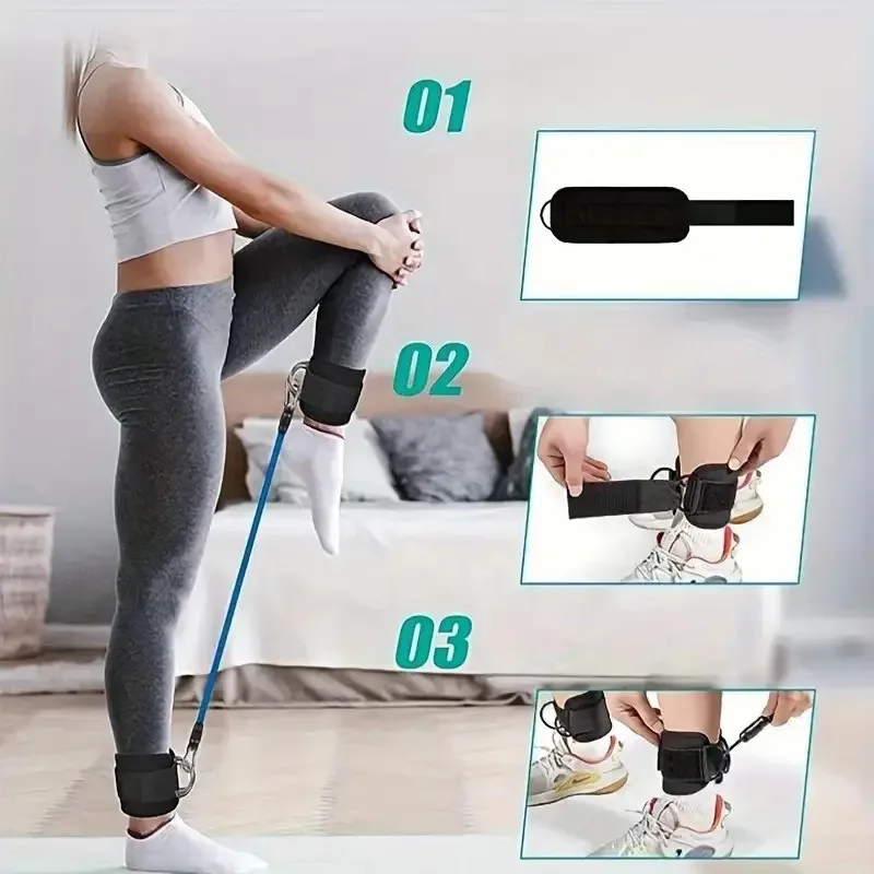 Adjustable Ankle Cuffs – Cable Machine Straps for Glute & Thigh Training - close-up detail