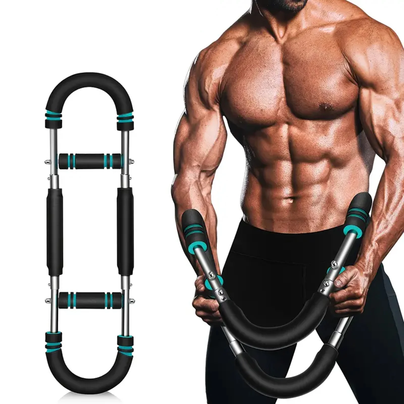 Adjustable Power Twister Bar & 40kg Hand Gripper – Steel Arm & Grip Trainer