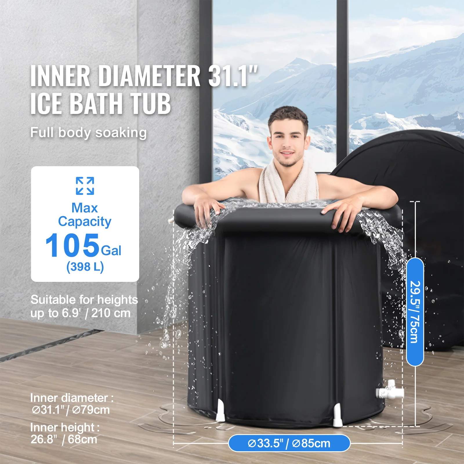 Succe Buy Ice Bath Tub Cold Water Therapy Plunge for Athletes - close-up detail