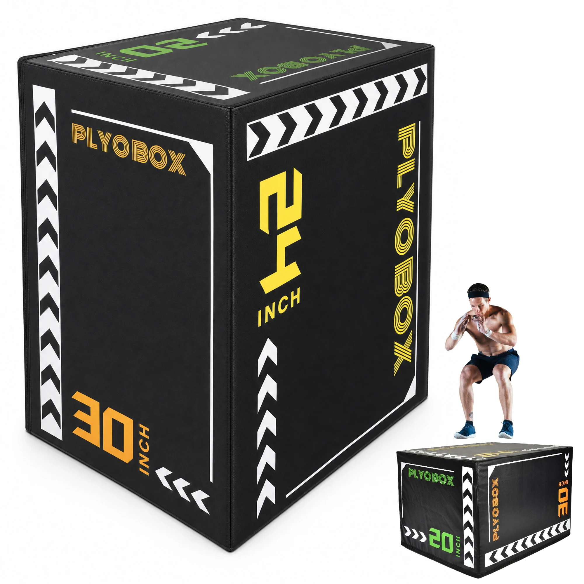 Ye 3-in-1 Foam Plyometric Jump Box 12 14 16 Inch Multi-Height - texture detail