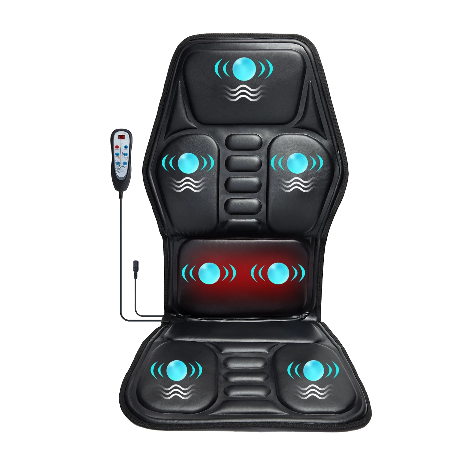 Vibration Back Massage Seat Cushion with Heat – Chair Pad for Office & Car - detail view