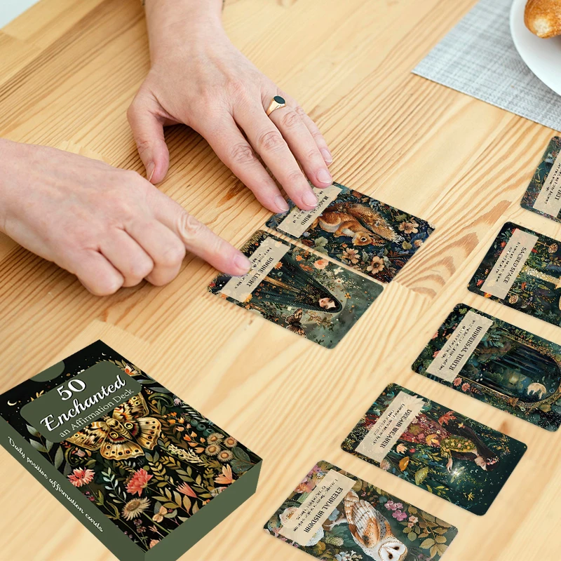 55-Card Affirmation Deck – Woodland Mindfulness & Self-Care Prompts - alternate view