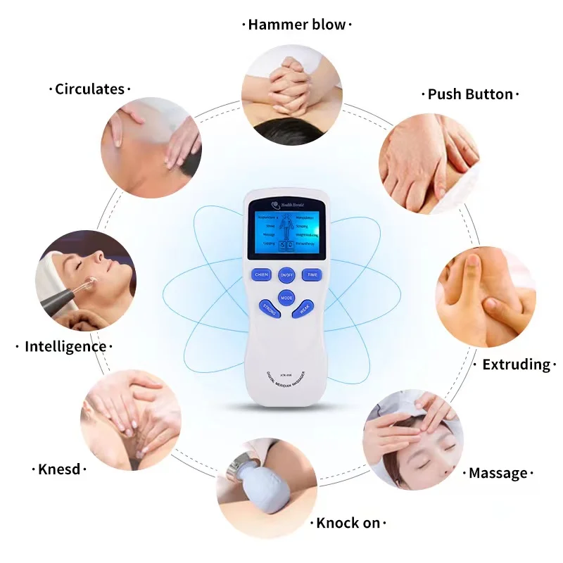 8 Modes EMS Dual Channel Massager Tens Machine Body Massage Full - in use