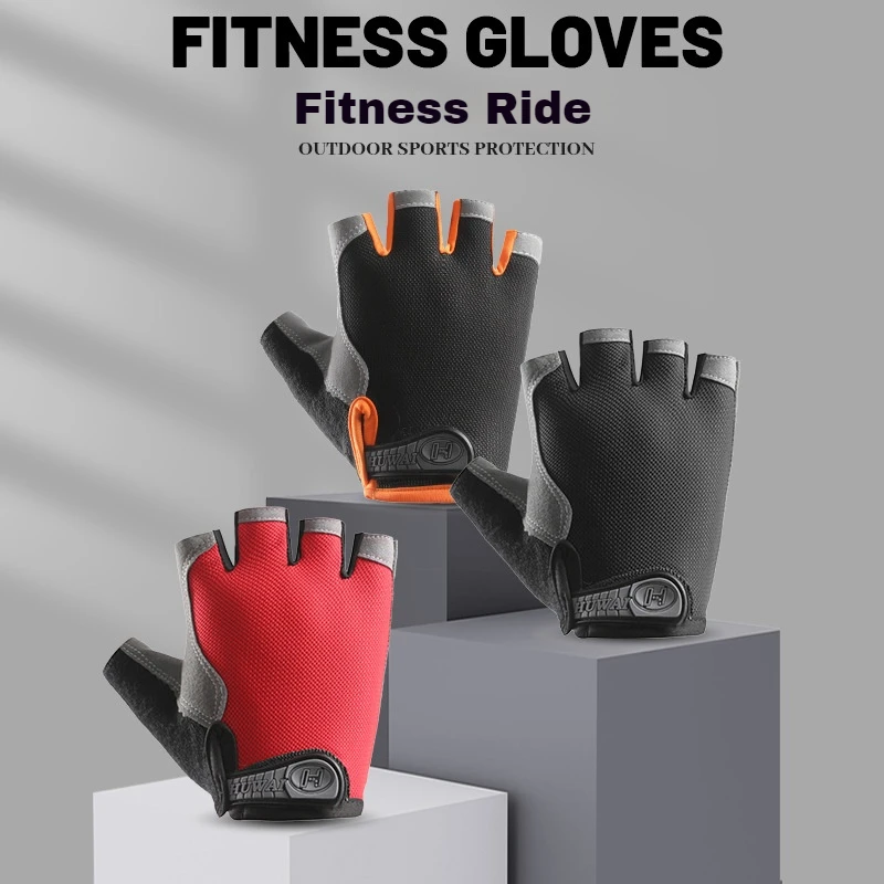 Half-Finger Cycling Gloves – Breathable, Anti-Slip, Shock-Absorbing - close-up detail