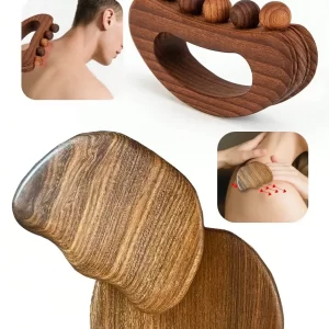 Wooden Gua Sha Massage Set – Face, Neck, Back & Limb Roller Tools