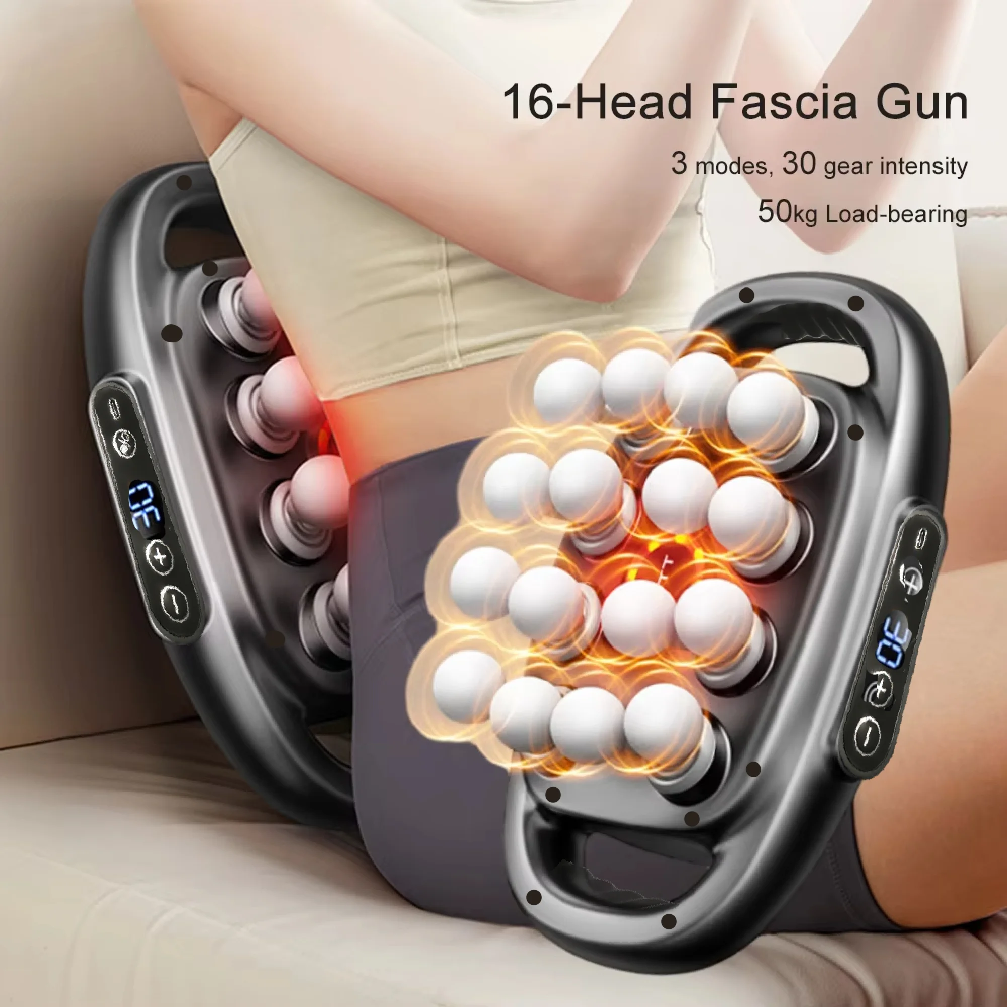16-Head Electric Kneading Body Massager – Back, Shoulders, Legs & Feet - in use