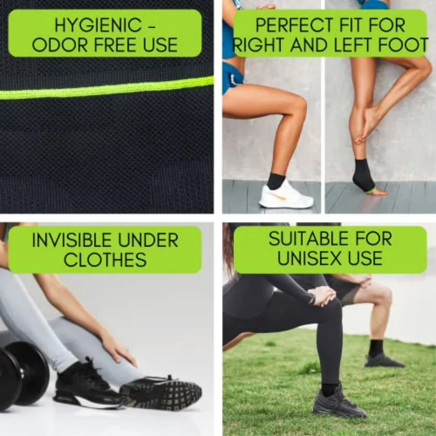 Ankle Compression Sleeve for Plantar Fasciitis – Support Socks, 1 Pair - size and dimensions