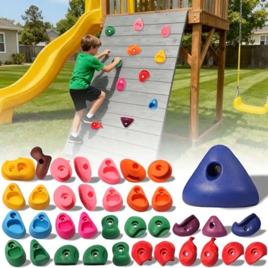 Rock Climbing Holds Set – Wall Grips Kit for Indoor & Outdoor Climbing Walls - side view