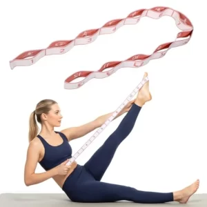 12-Loop Elastic Yoga Strap – Stretching Band for Flexibility