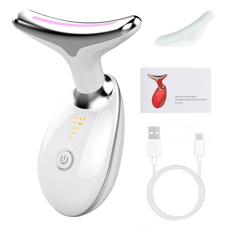 LED Face & Neck Massager – 7-Colour Light Therapy & Vibration Skincare Device - texture detail