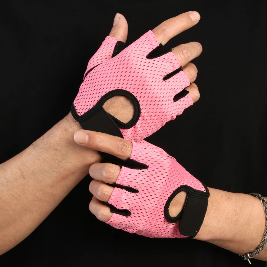 Summer Half Finger Gloves Ice Silk Breathable Gym Fitness Women Men - packaging