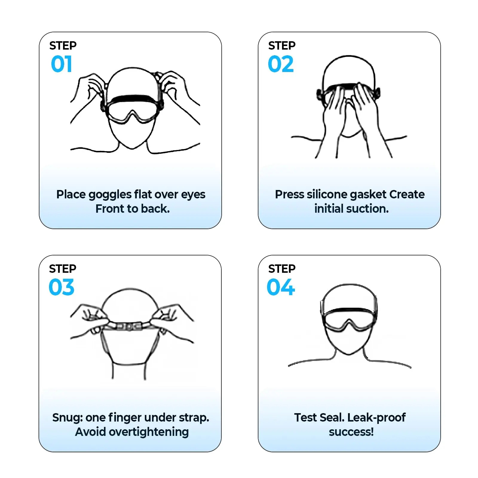 2 Pack Anti Fog Swimming Goggles for Men Women Polarized Clear - detail view