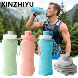 Collapsible Silicone Water Bottle – Foldable Flask for Hiking & Travel