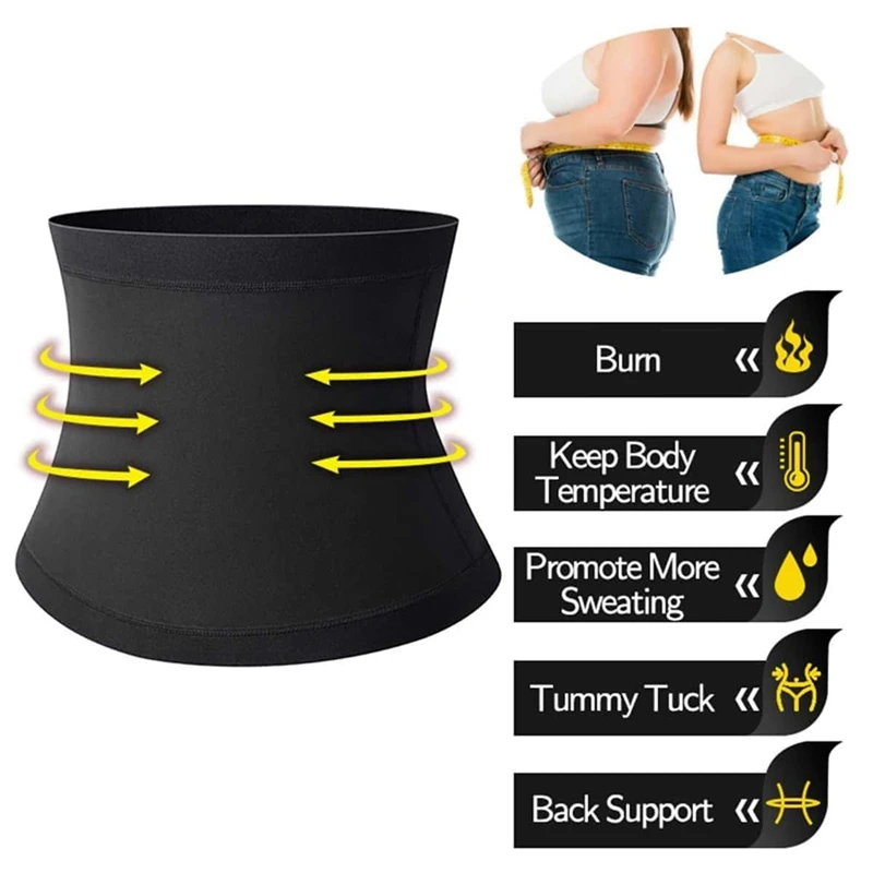 Waist Trimmer Sweat Belt – Adjustable Abdominal Wrap & Core Support - in use