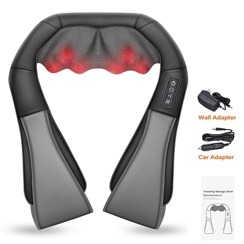 4D Shiatsu Neck & Shoulder Massager with Heat – Kneading Massage Pillow - detail view