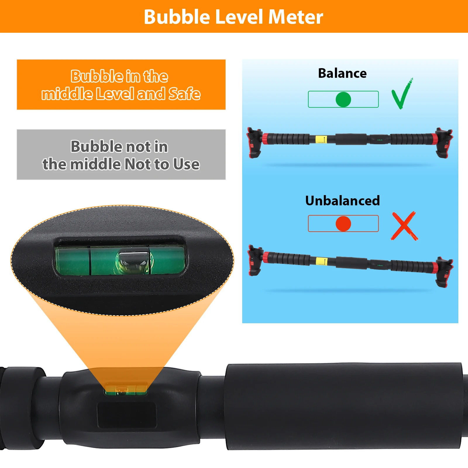 Doorway Pull-Up Bar - No-Screw Adjustable Chin-Up Bar for Home Gyms - size and dimensions