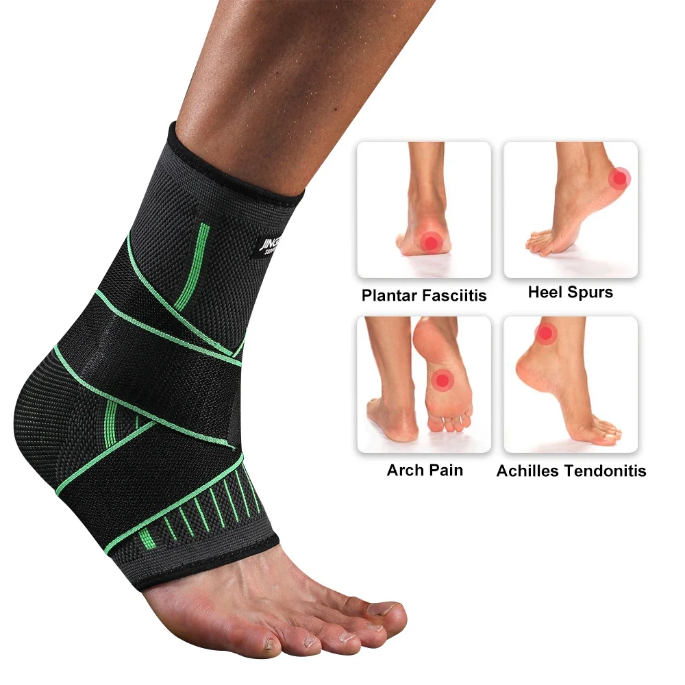 Adjustable Ankle Brace – Compression Sleeve with Stabilising Straps - alternate view