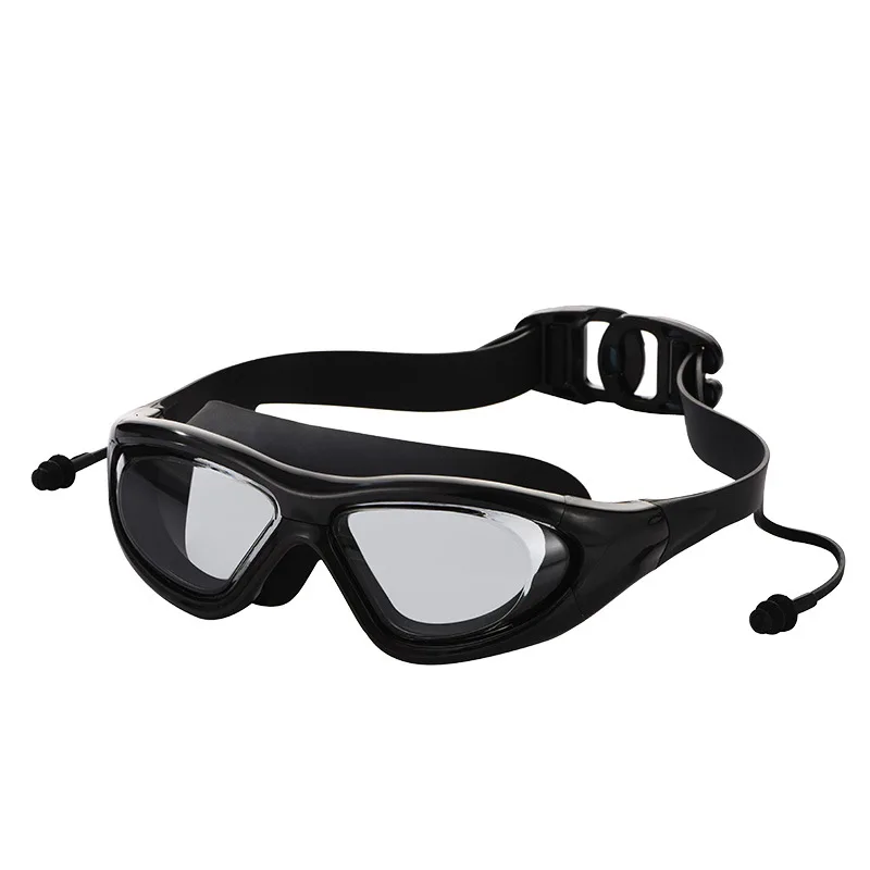 High-definition transparent waterproof integrated earplug swimming goggles professional equipment - alternate view