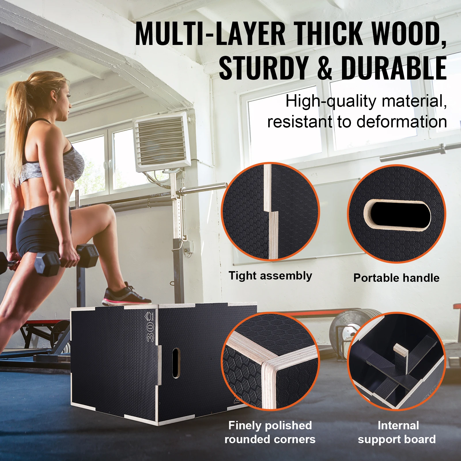 3-in-1 Wooden Plyo Box – Plyometric Jump Box for Conditioning & Strength - alternate view