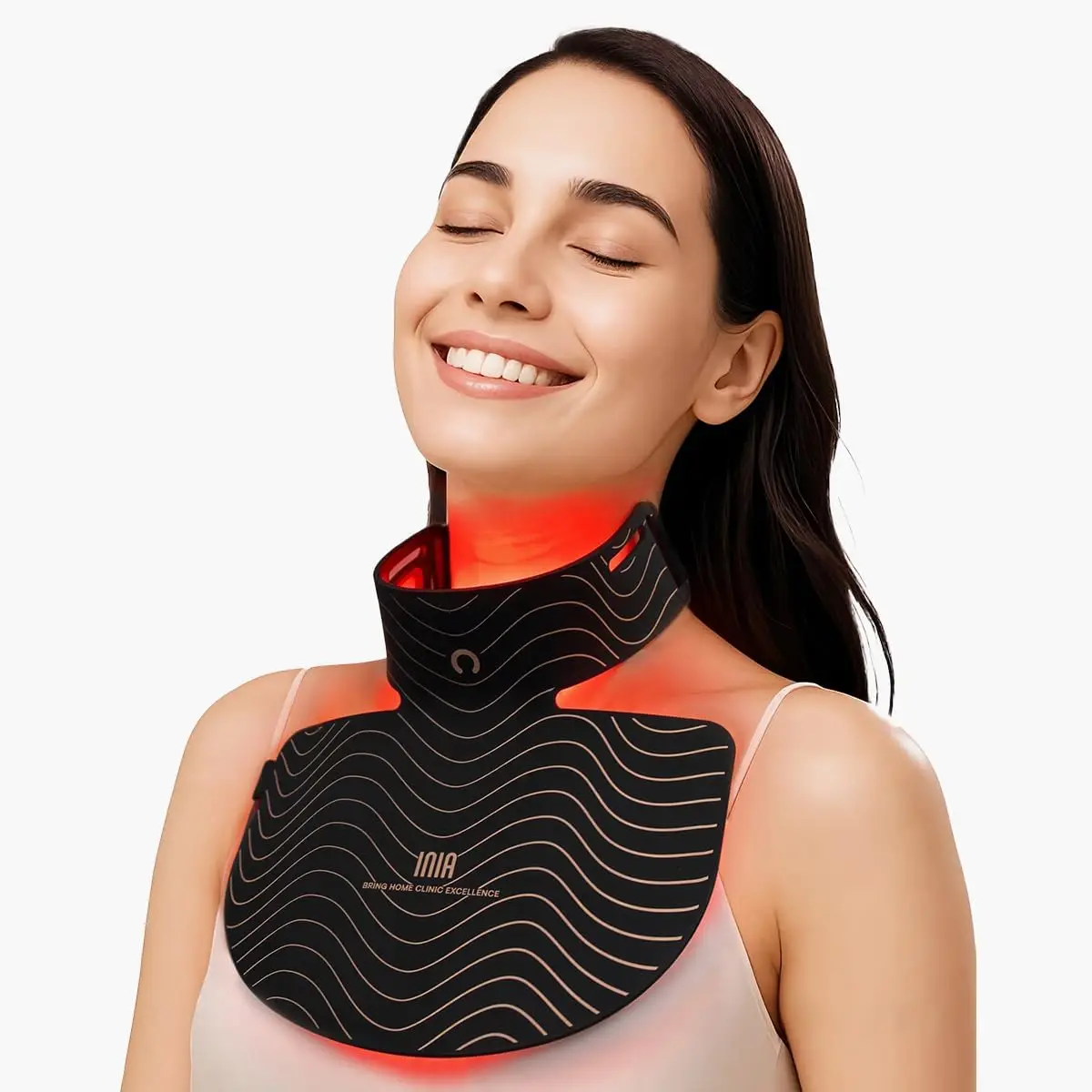 Red Light Therapy Neck & Décolleté Mask – 850nm Near-Infrared, 3 Light Modes